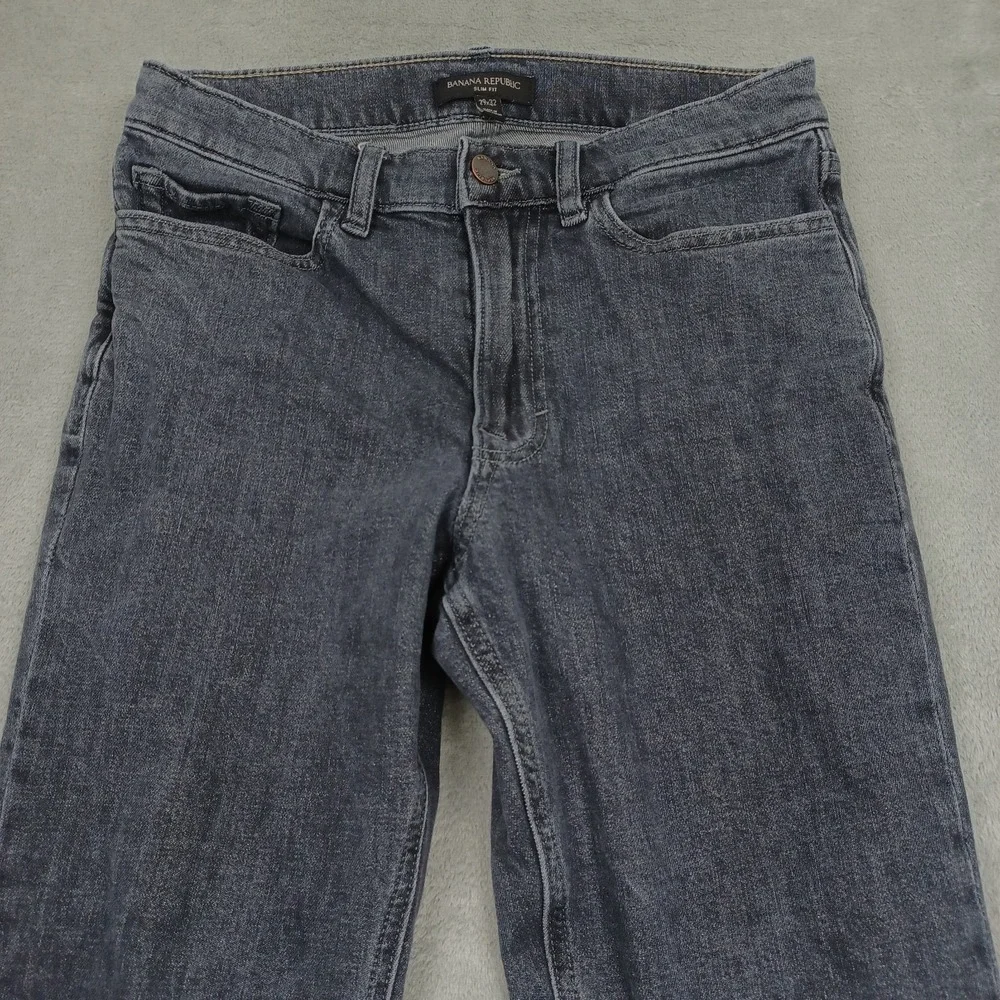 Banana Republic Jeans Men 29x32 Black Denim Slim Fit Pockets Preppy‎